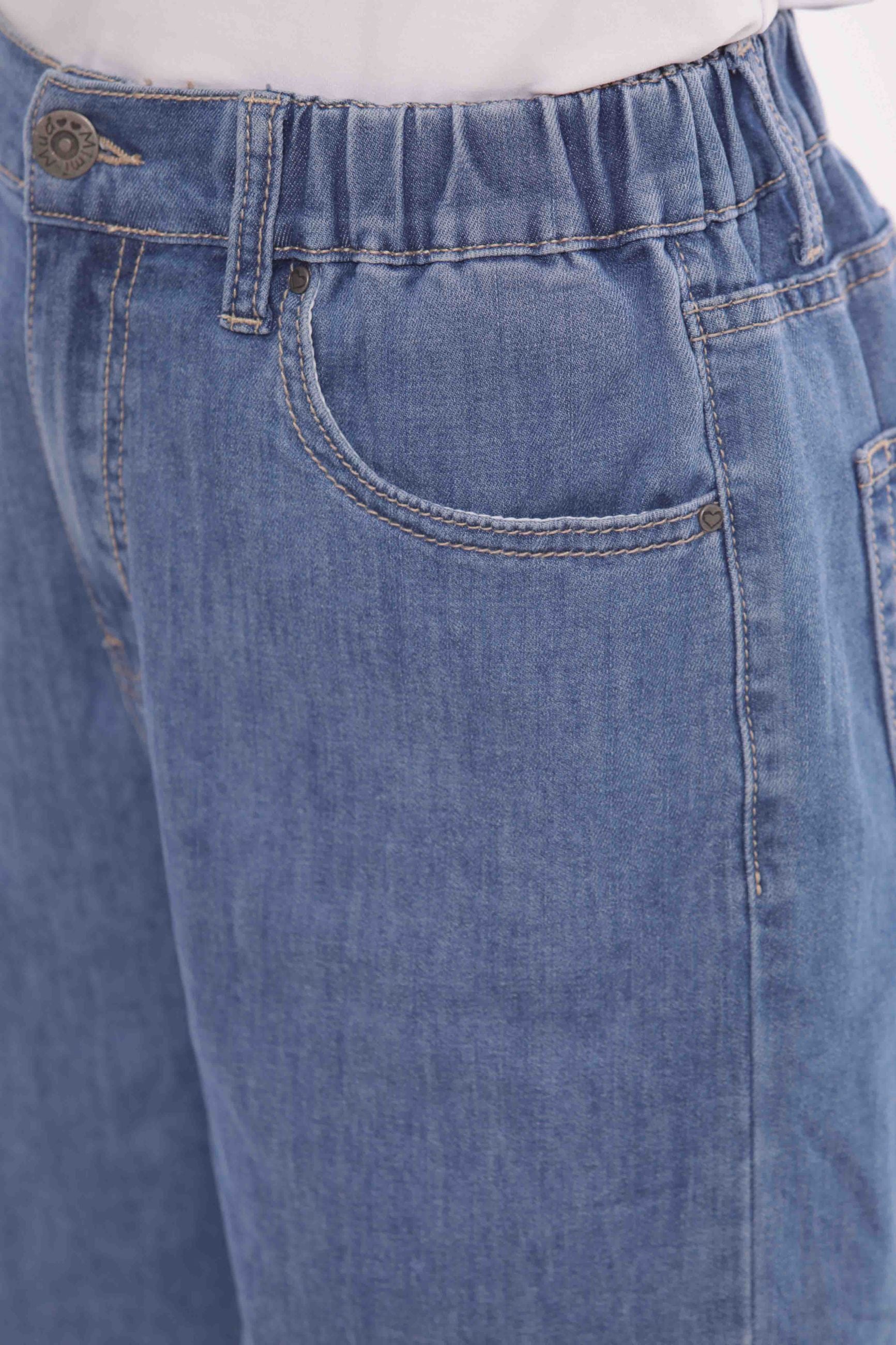 Mimi Mua Pantaloncini in Denim Chambray