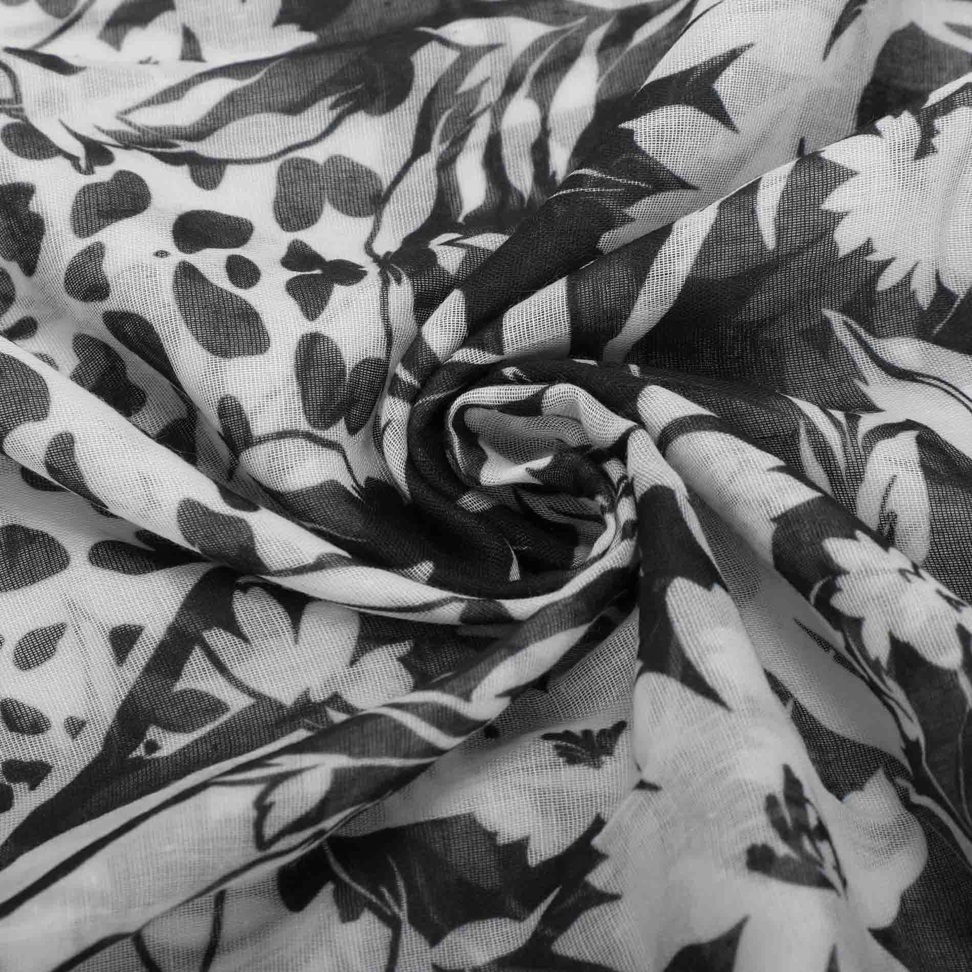 Mimi Mua foulard fantasia Flower Skin 180x80 cm Nero TU | Giò Fashion