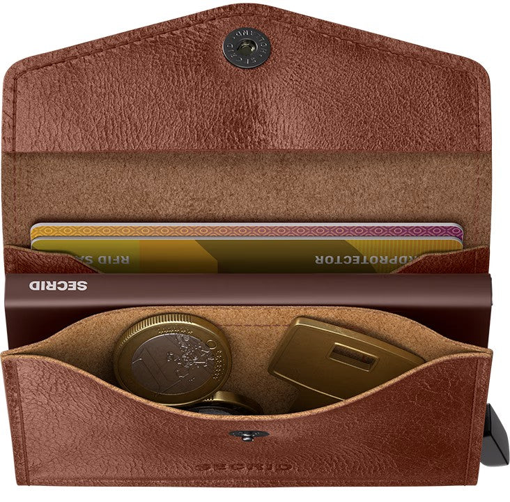 Portafoglio Secrid Miniwallet EV Cognac compatto con protezione RFID Marrone TU | Giò Fashion