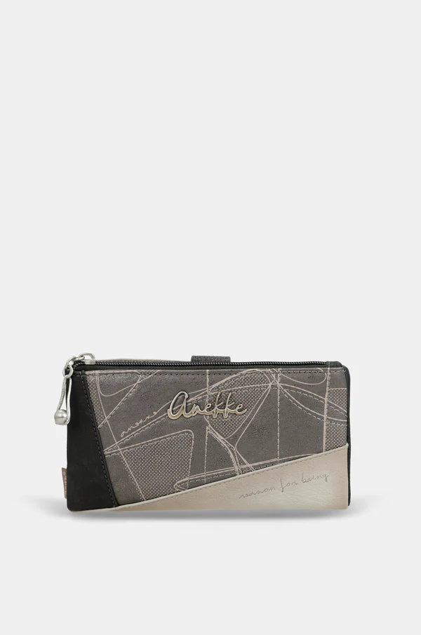 Portafoglio donna Anekke con zip grande organizer Grigio TU | Giò Fashion