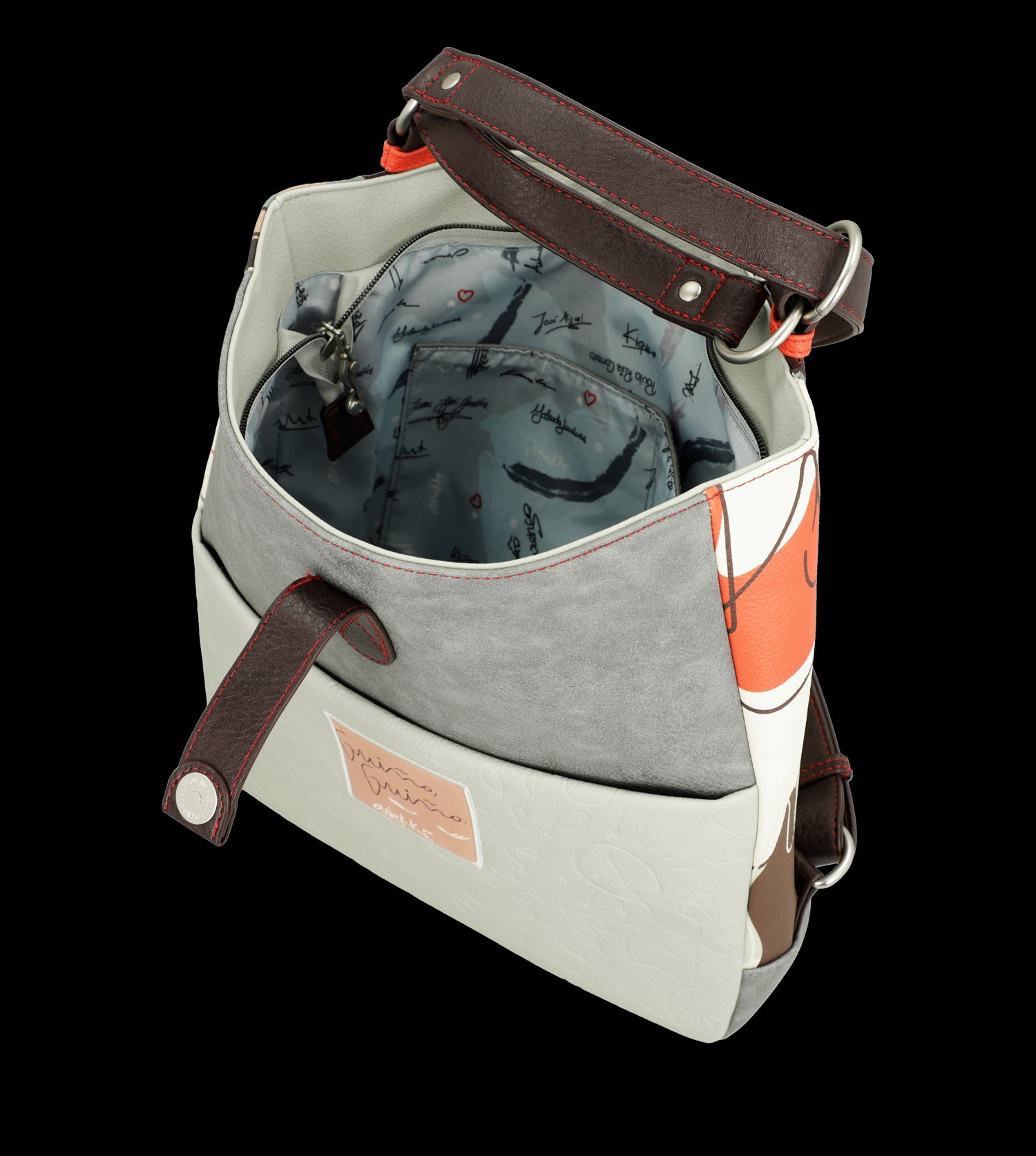 Borsa Anekke versatile con doppio utilizzo e design artistico