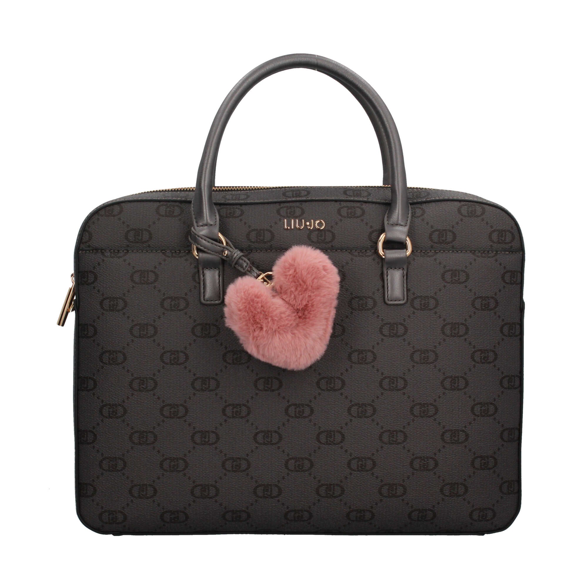 Borsa Liu Jo con Stampa Monogram e Charm Cuore Nero TU | Giò Fashion