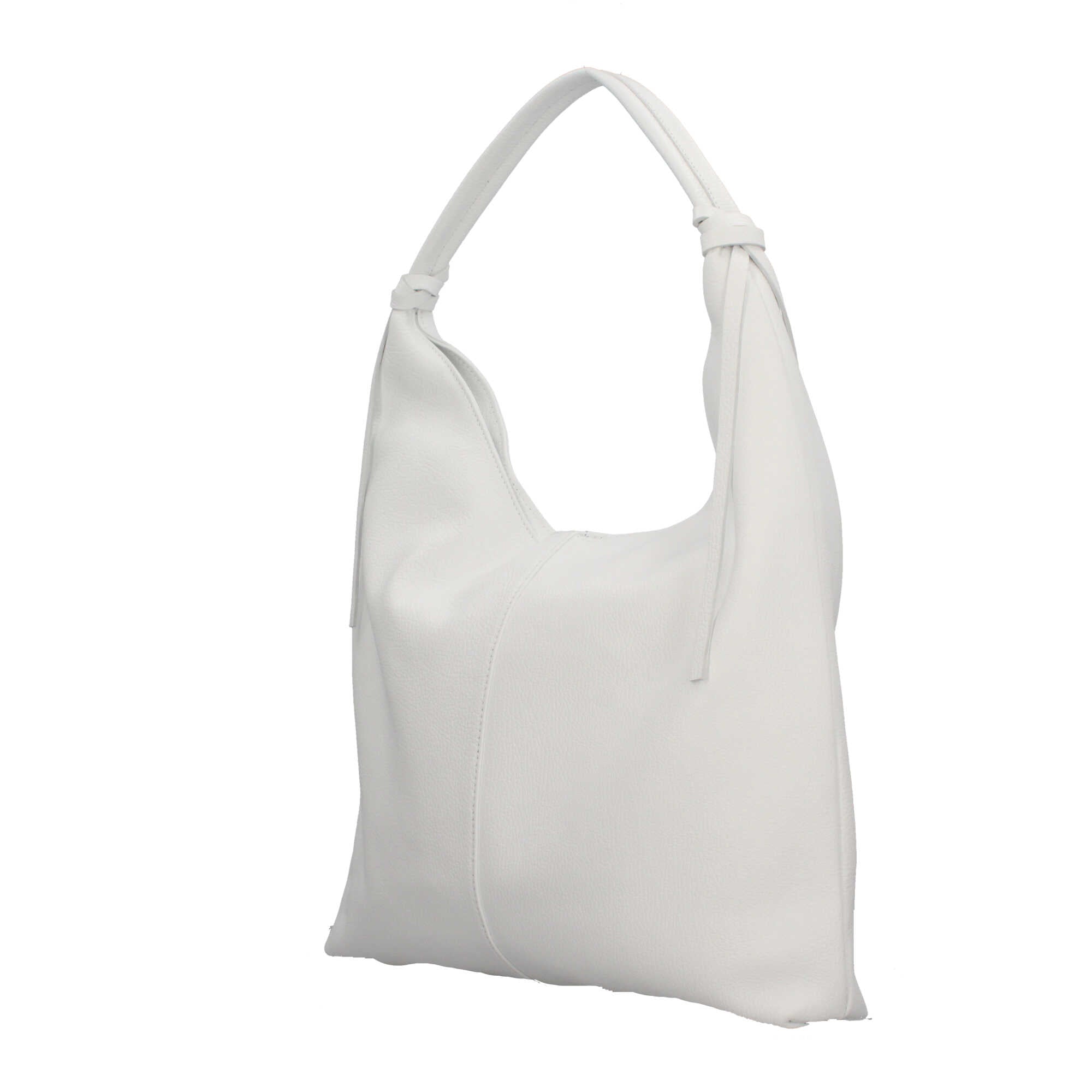 Borsa a spalla in pelle martellata Made in Italy dal taglio morbido