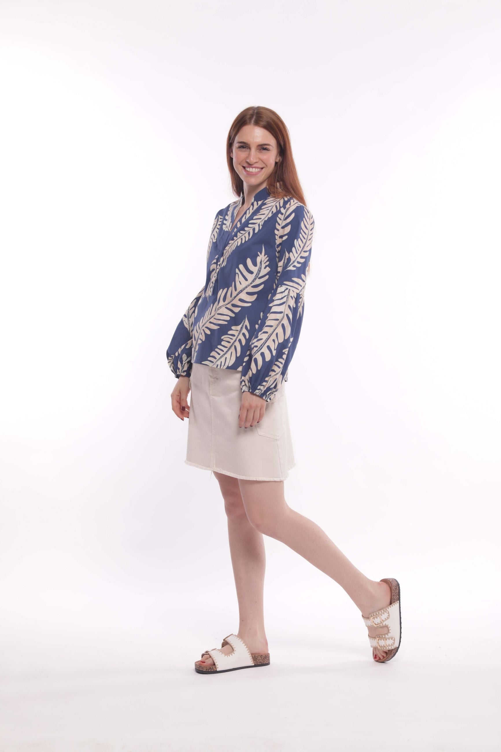 Minimua Gonna Corta in Bull di Cotone Bianco S | Giò Fashion