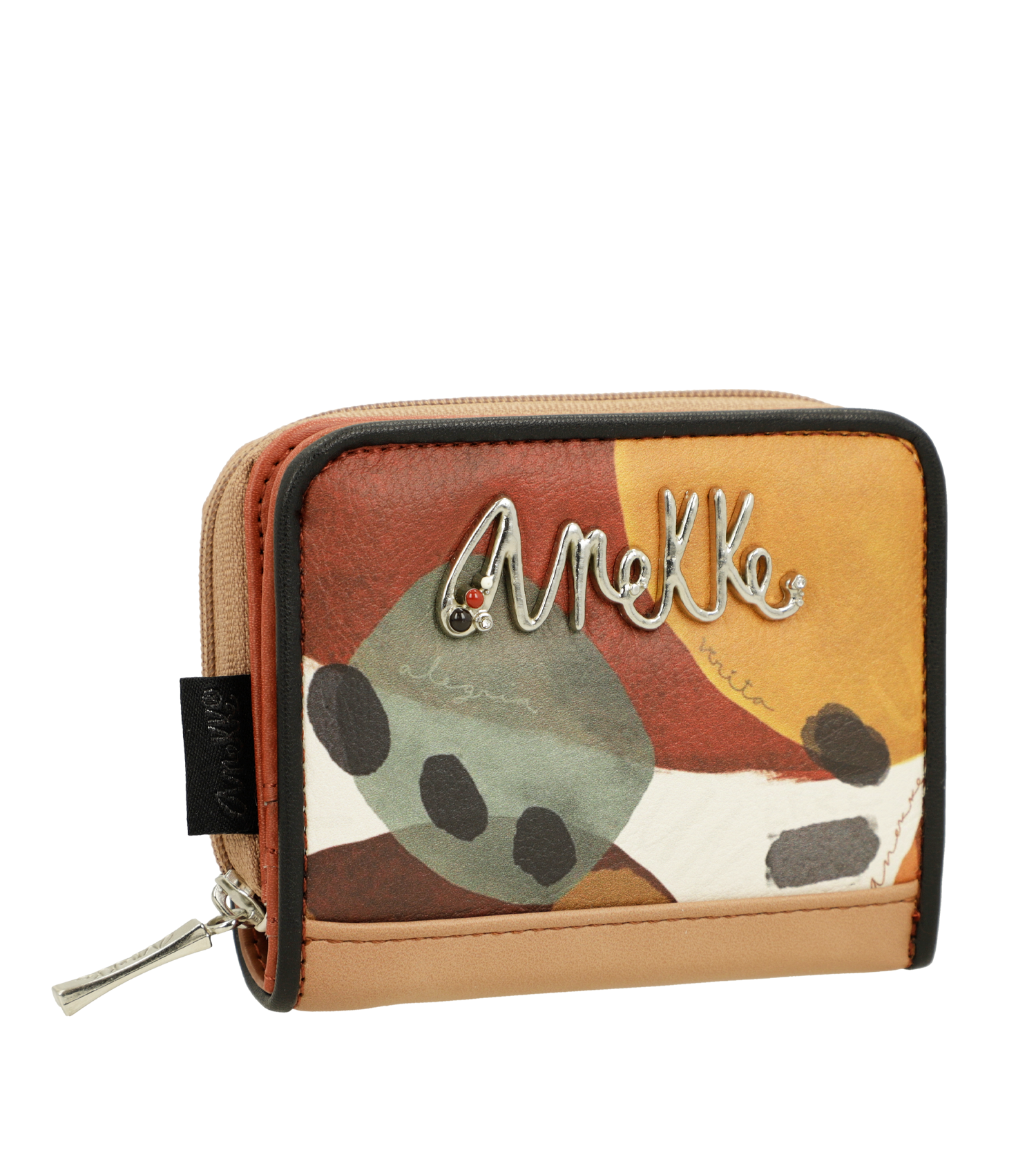 Portafoglio Anekke piccolo con zip e design moderno Arancione TU | Giò Fashion