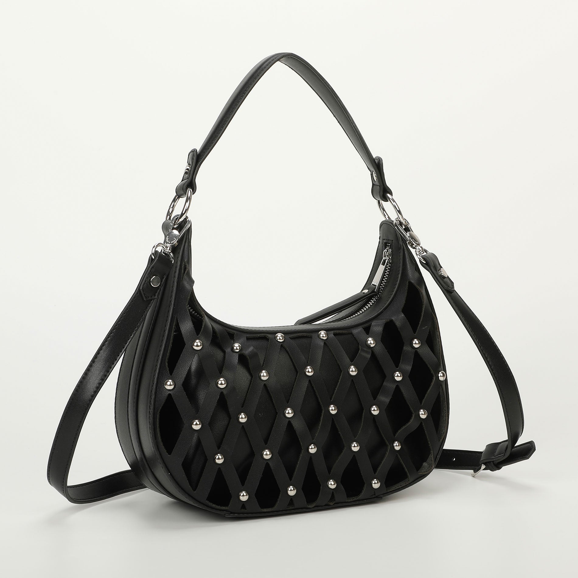 Mimi Mua borsa a spalla effetto rete con borchie