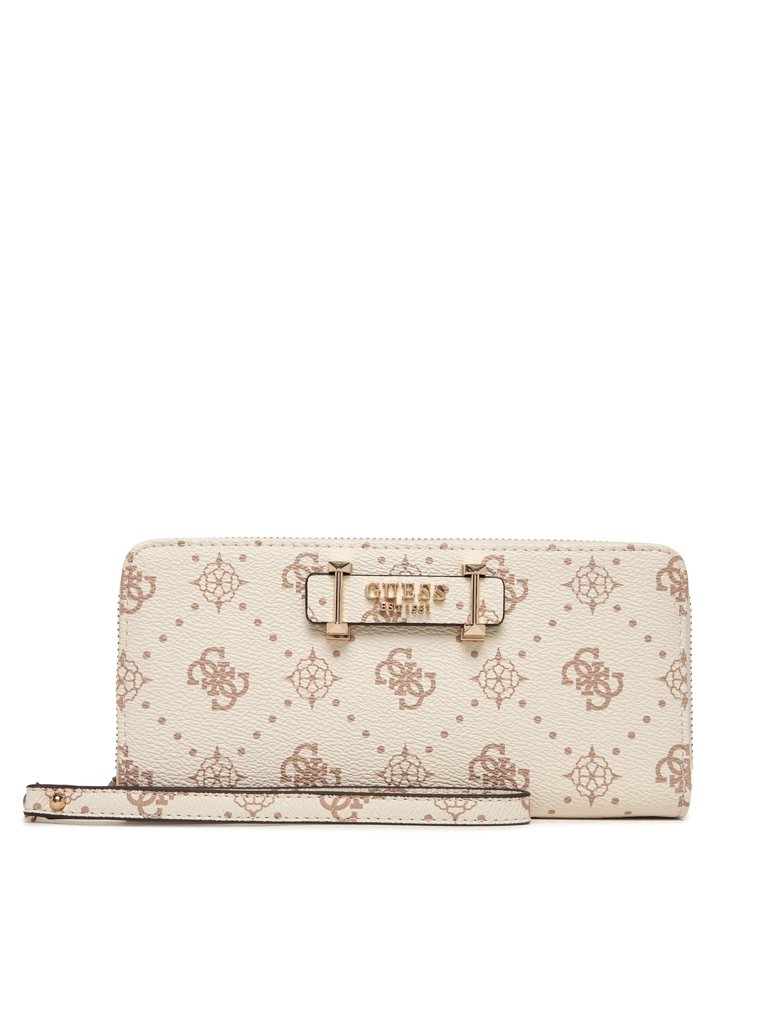 Portafoglio Guess con stampa logo 4G e chiusura zip