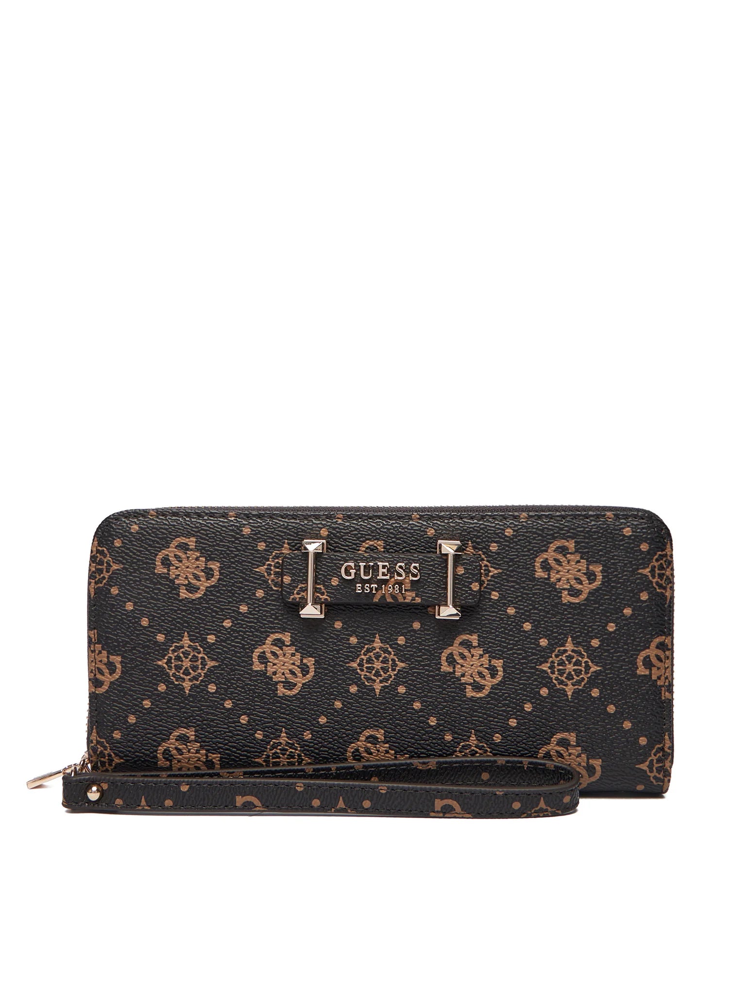 Portafoglio Guess con stampa logo 4G e chiusura zip