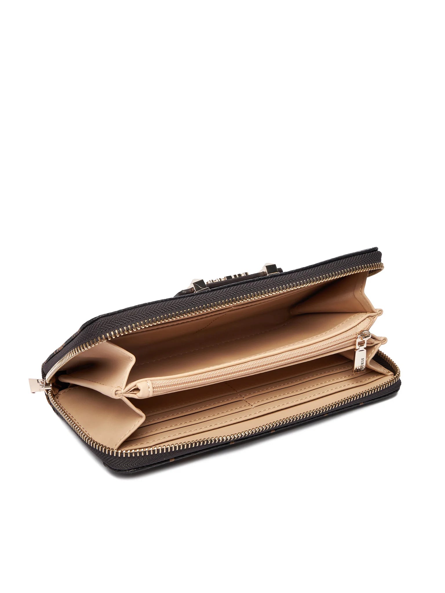 Portafoglio Guess con stampa logo 4G e chiusura zip