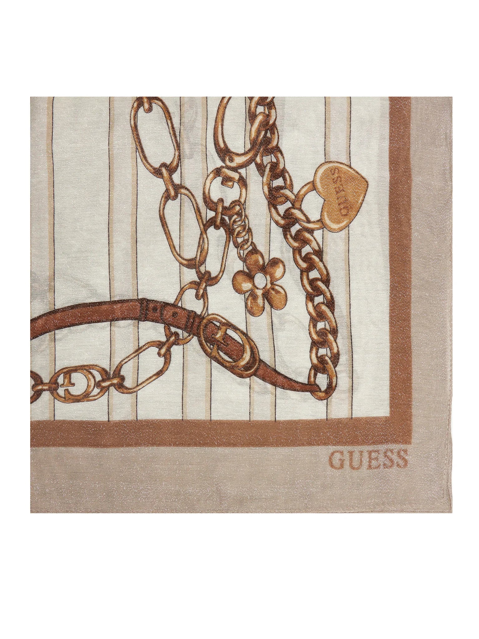 Guess sciarpa con stampa catene e logo