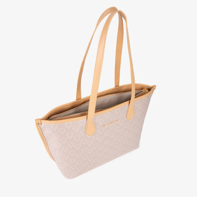 Shopper Valentino in ecopelle con logo all over