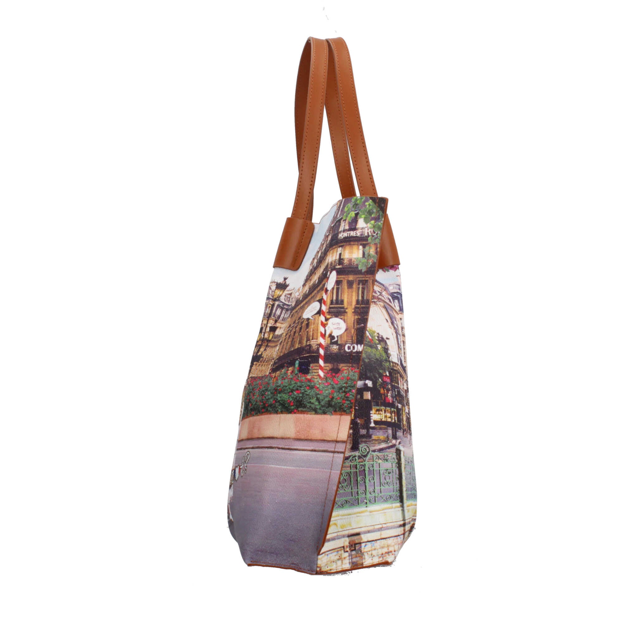 Shopping bag YNot capiente con stampa artistica e doppio manico