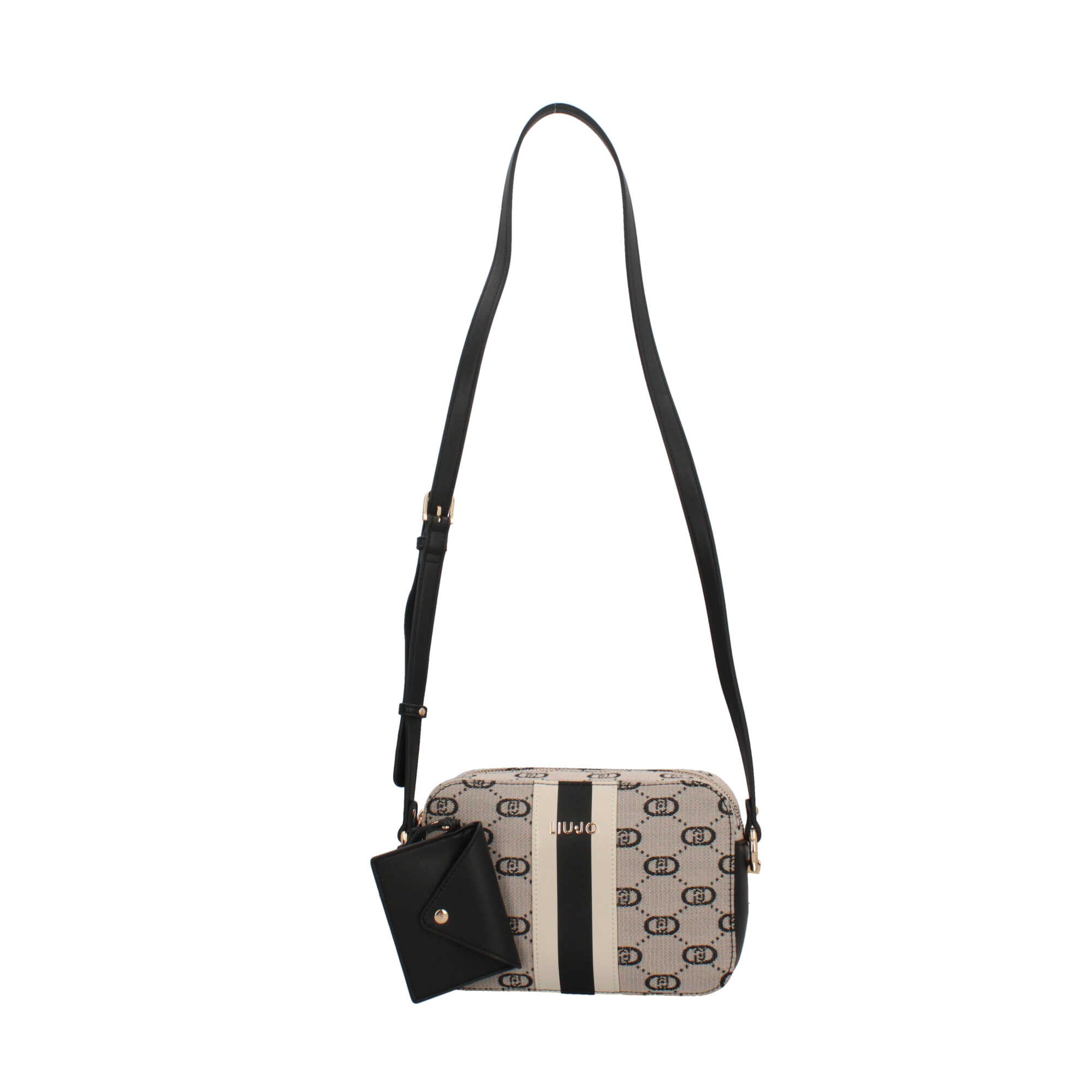 Borsa a Tracolla Donna Liu Jo in Tessuto Monogram con Pochette Abbinata Nero TU | Giò Fashion