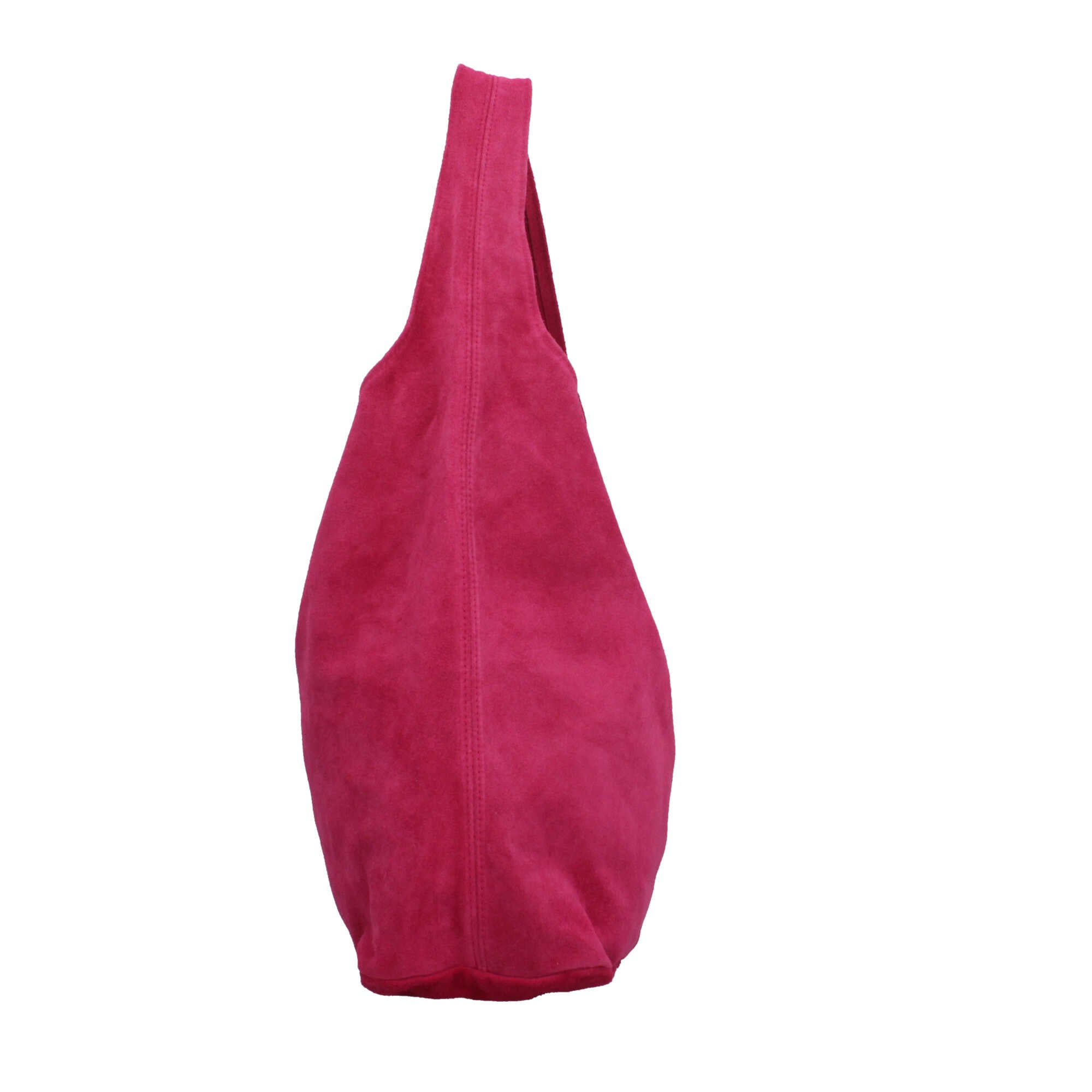 Borsa a spalla in camoscio Made in Italy dal design contemporaneo