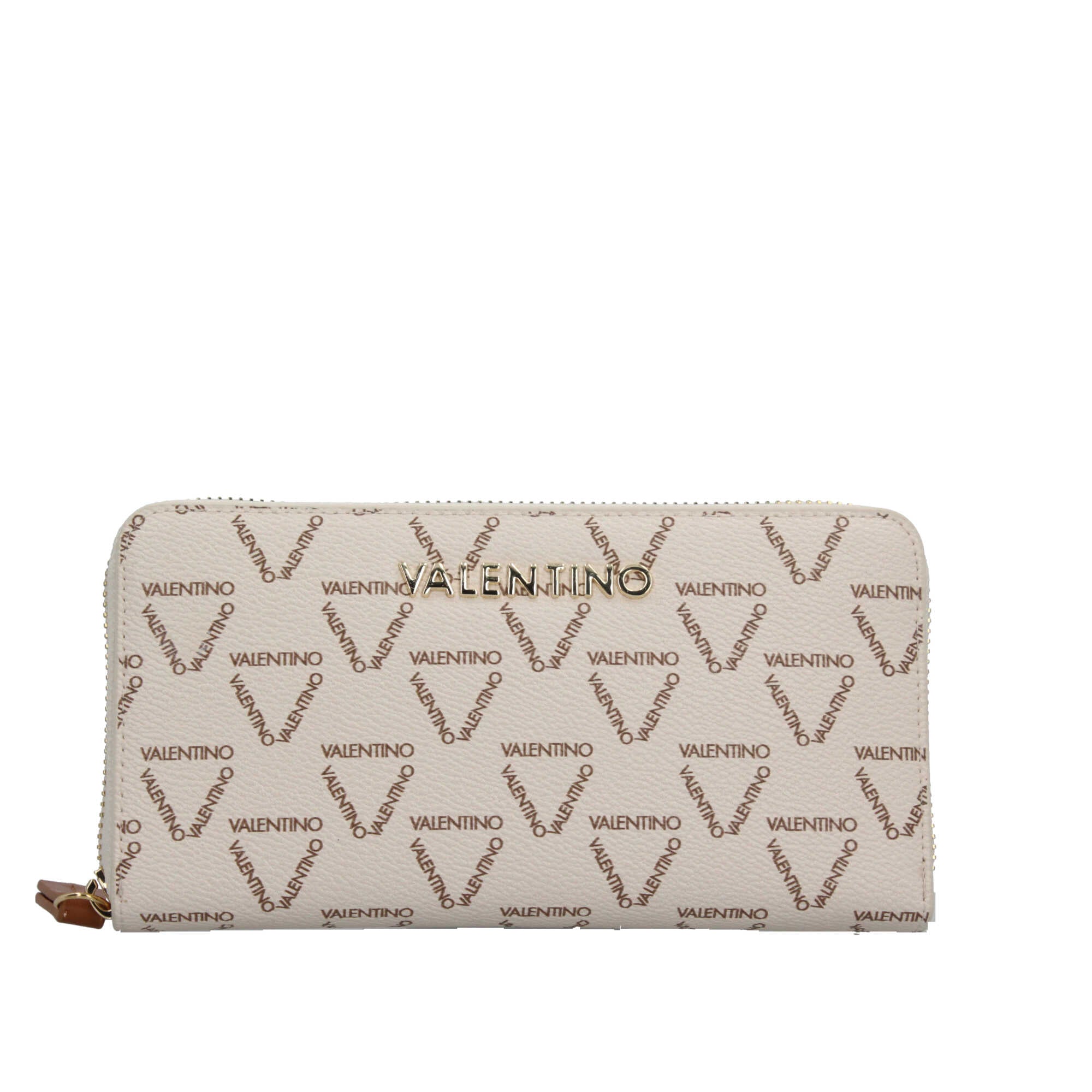 Portafoglio Valentino con zip e stampa monogram BIANCO/CUO TU | Giò Fashion