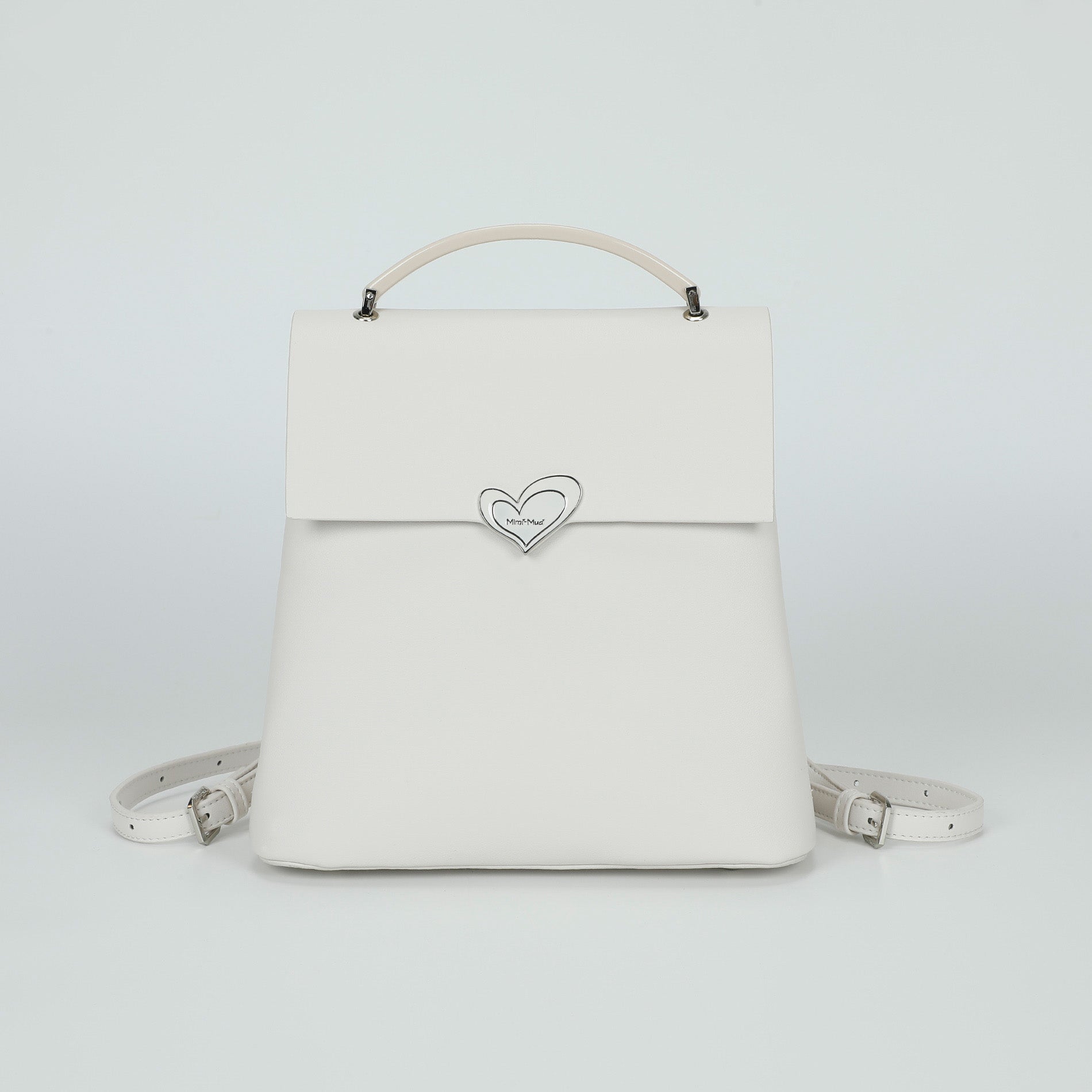 Mimi Mua zaino in eco pelle con chiusura a cuore Bianco TU | Giò Fashion