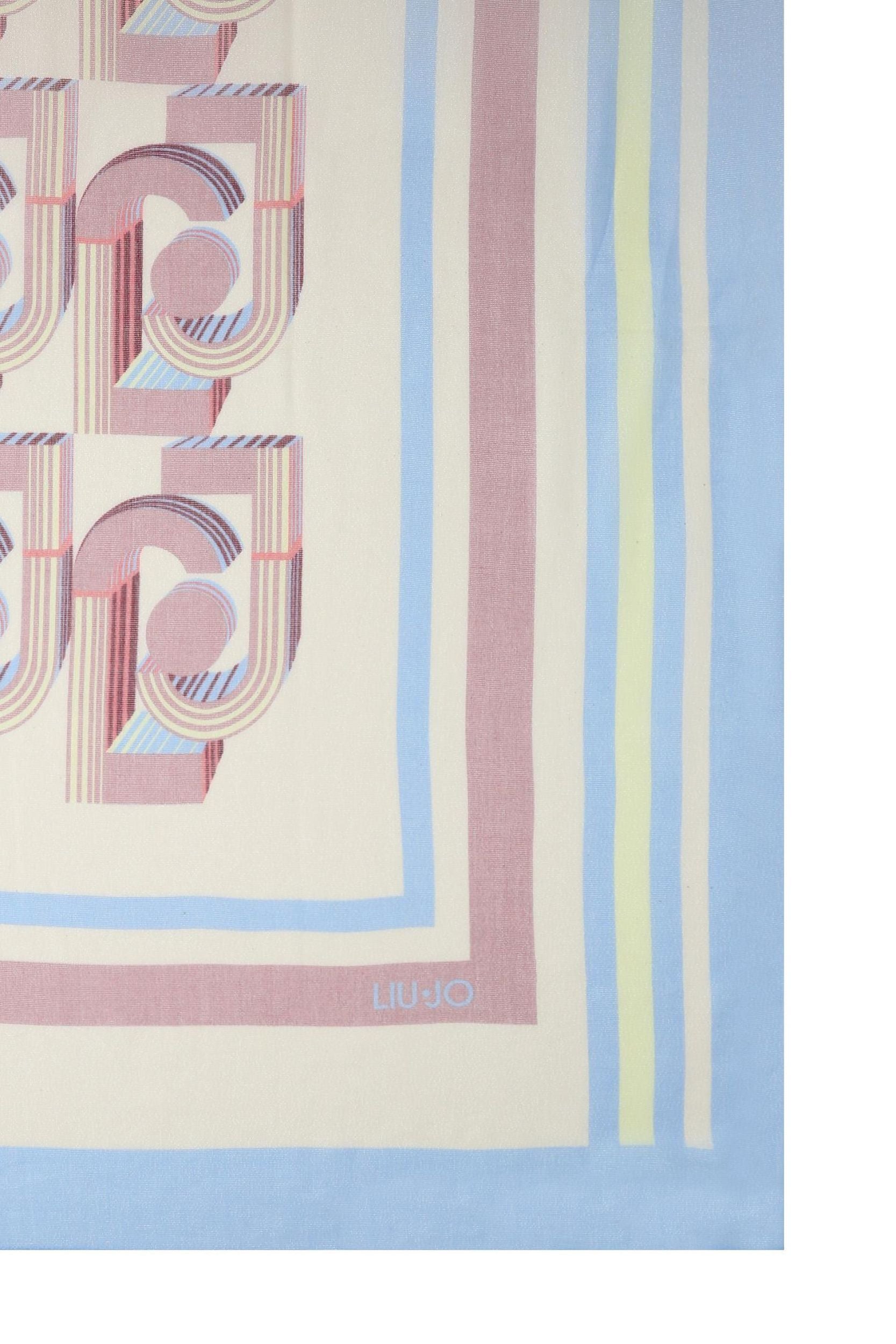 Liu Jo foulard elegante con logo e righe multicolor AZZURRO TU | Giò Fashion