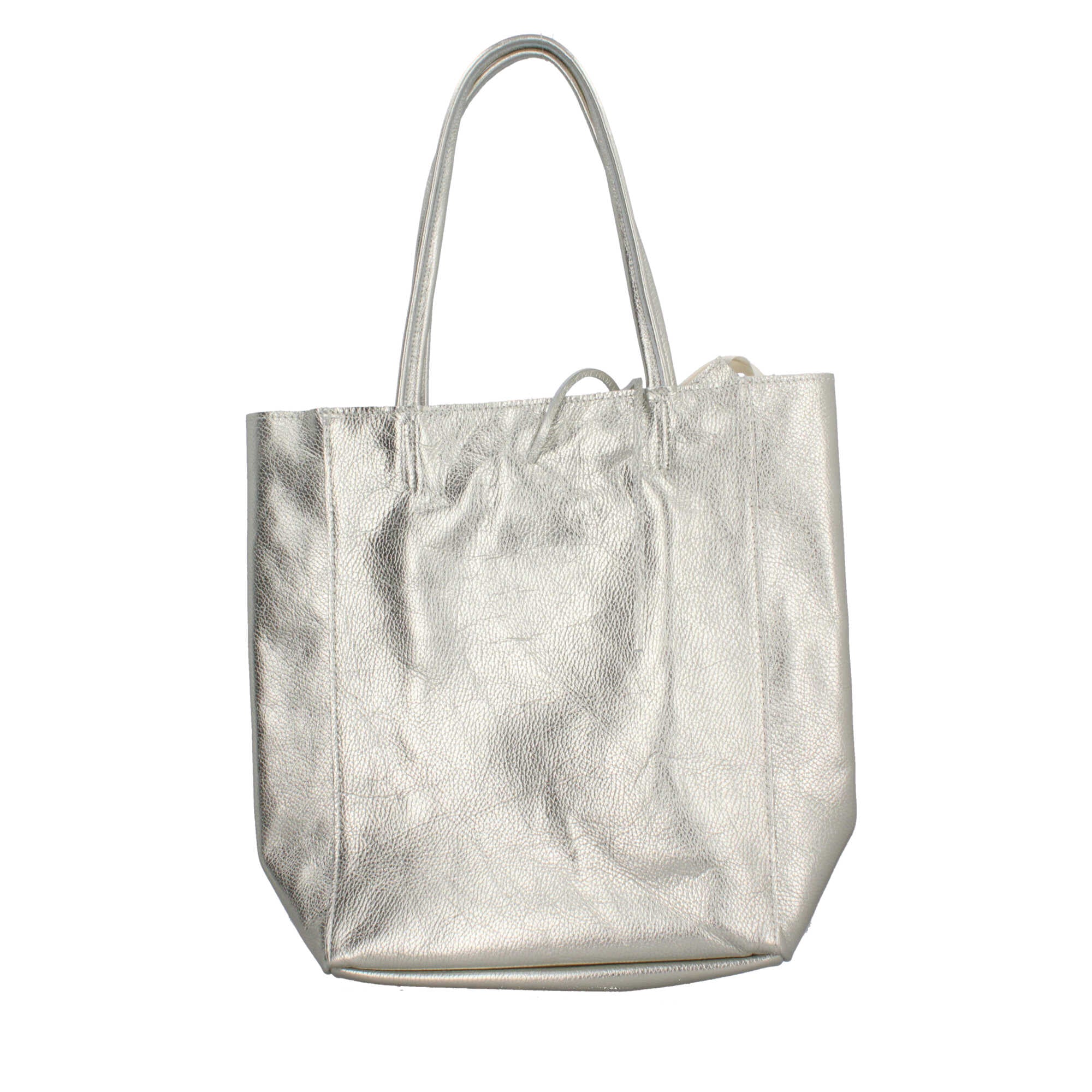 Shopper in pelle martellata Made in Italy dal design essenziale