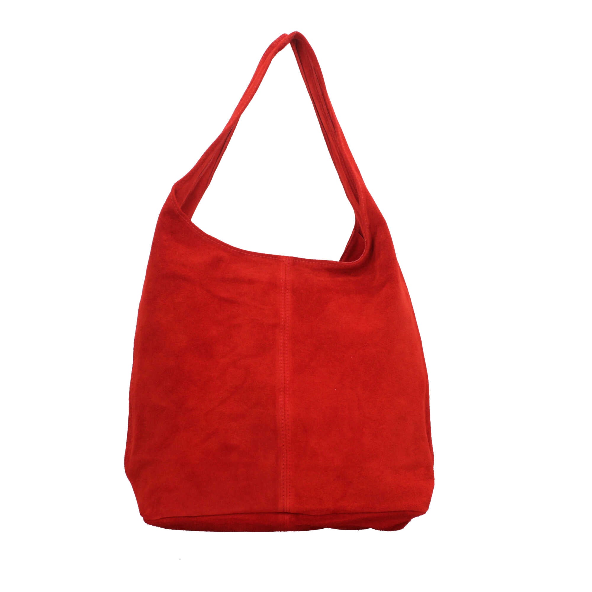 Borsa a spalla in camoscio Made in Italy dal design contemporaneo