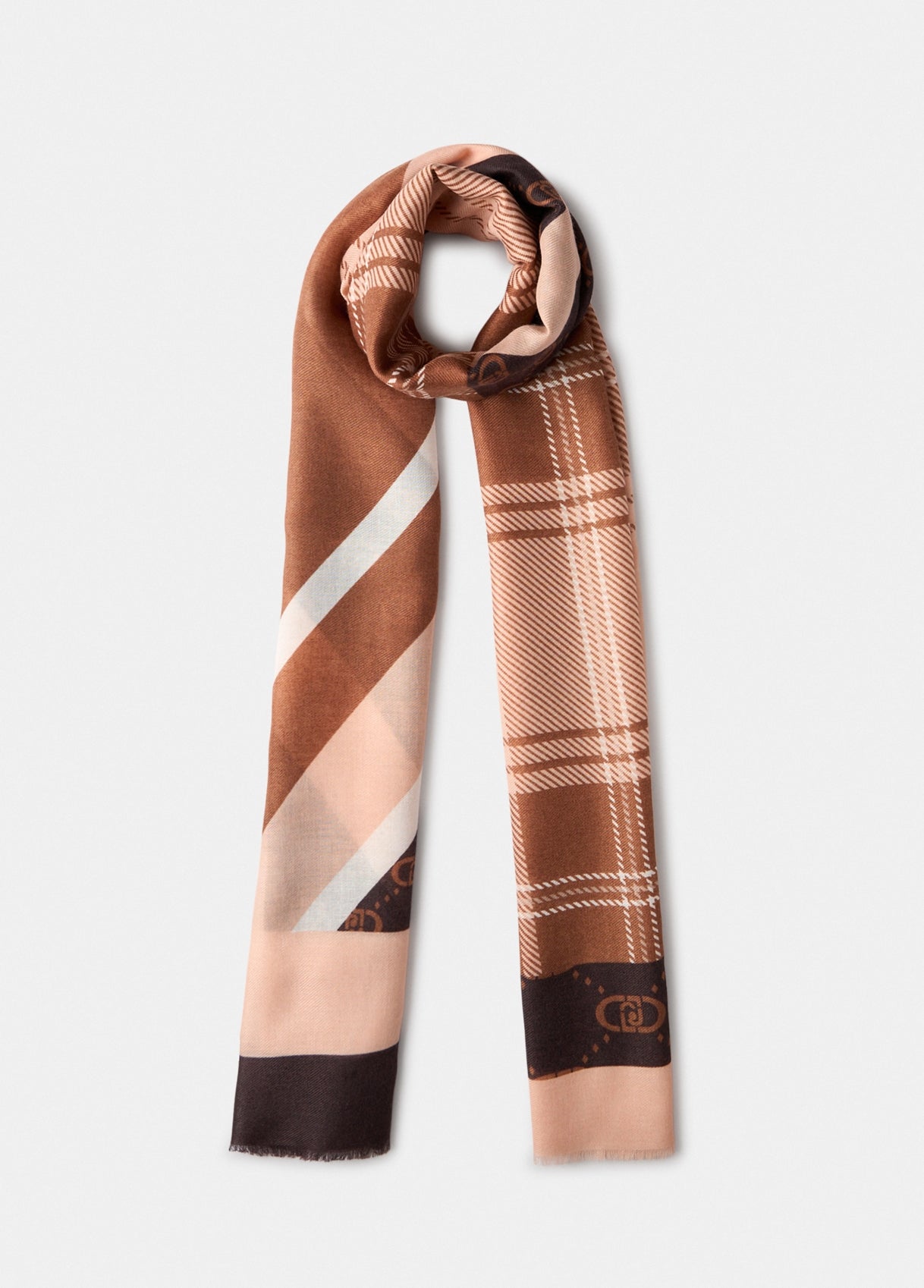 Sciarpa Liu Jo con motivo geometrico Marrone TU | Giò Fashion