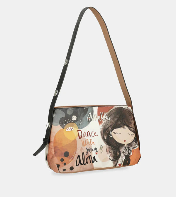 Borsa a spalla Anekke con illustrazione artistica Arancione TU | Giò Fashion