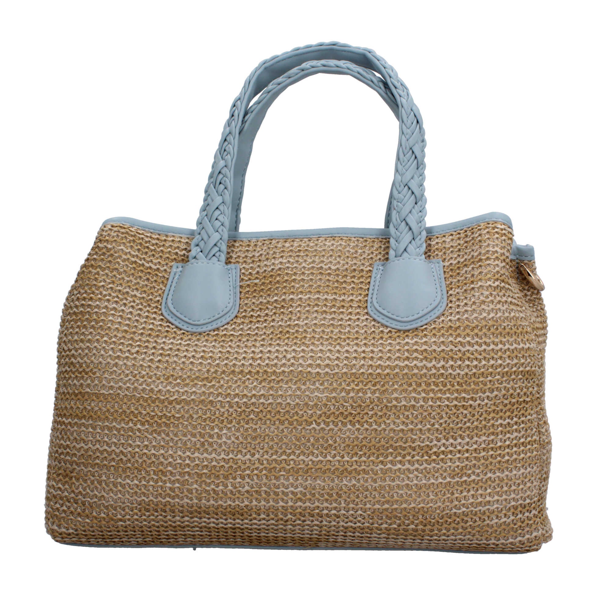 Borsa a mano Kuve in paglia sintetica con manici intrecciati