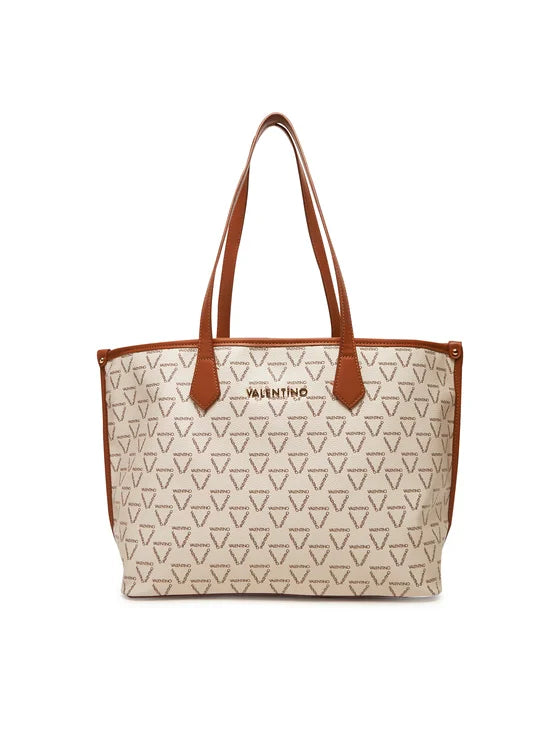 Shopper Valentino con stampa monogram e manici lunghi