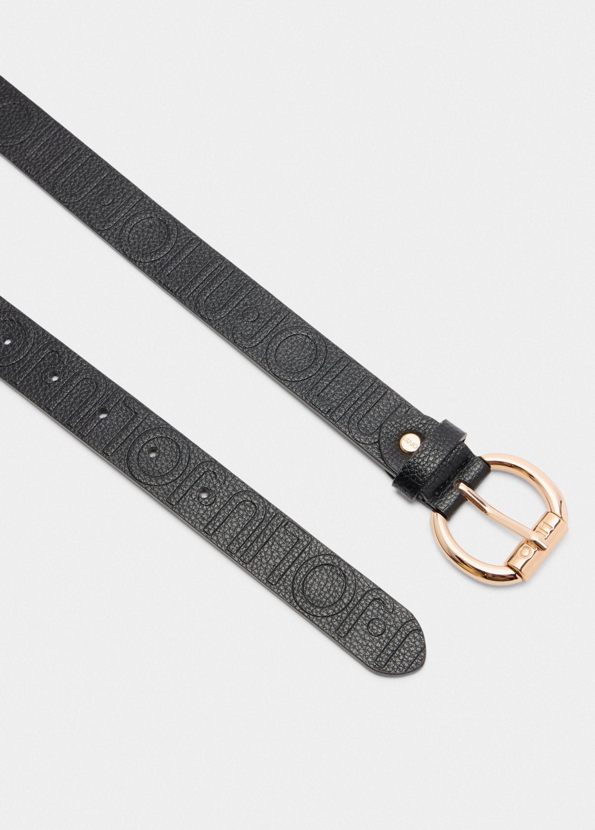 Cintura Liu Jo con logo inciso e fibbia tonda dorata Nero TU | Giò Fashion
