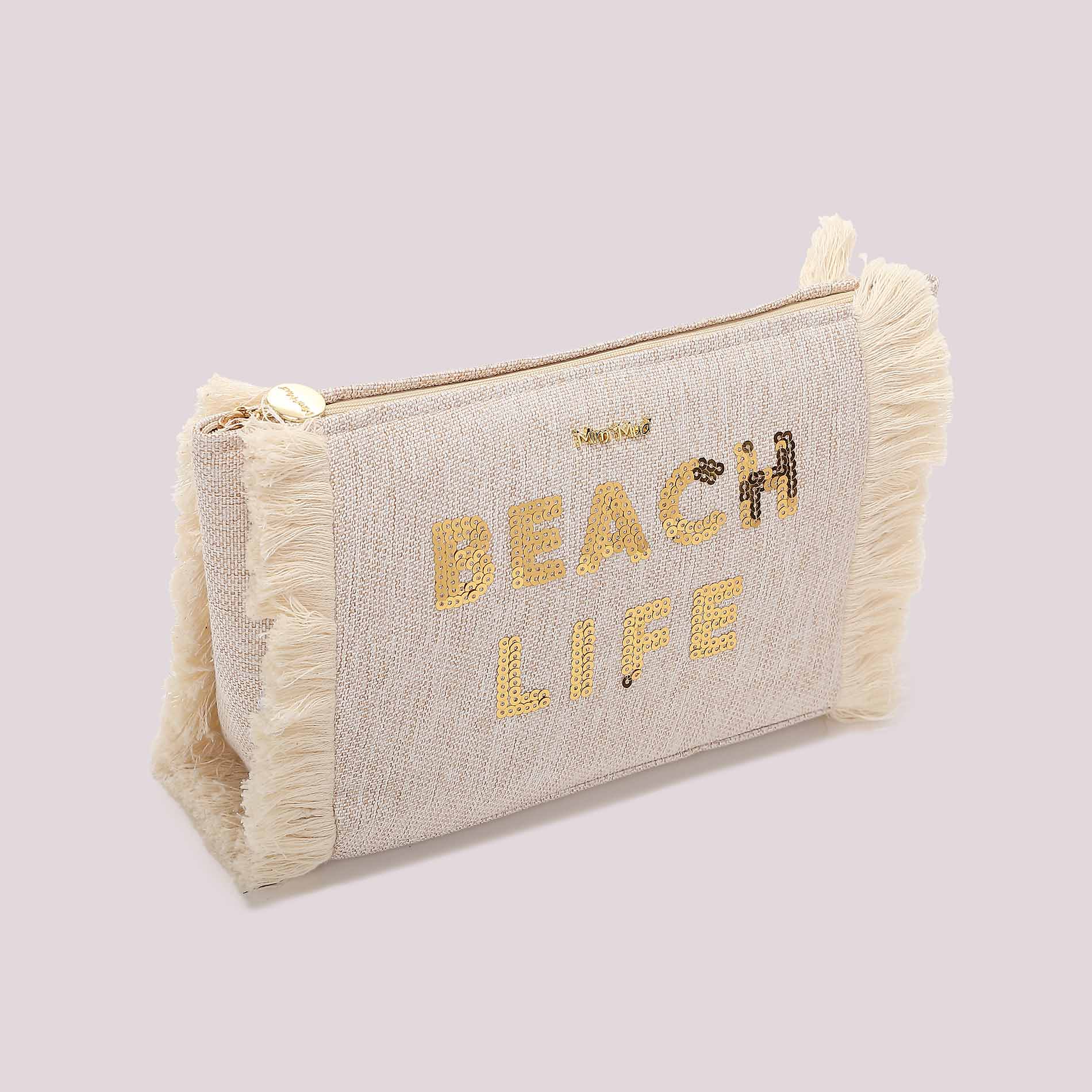 Mimi Mua pochette mare Beach Life con paillettes