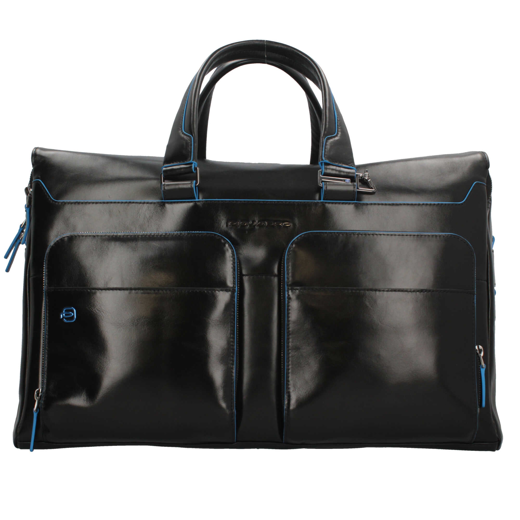 Borsone da viaggio Piquadro in pelle porta PC 15 pollici con tracolla