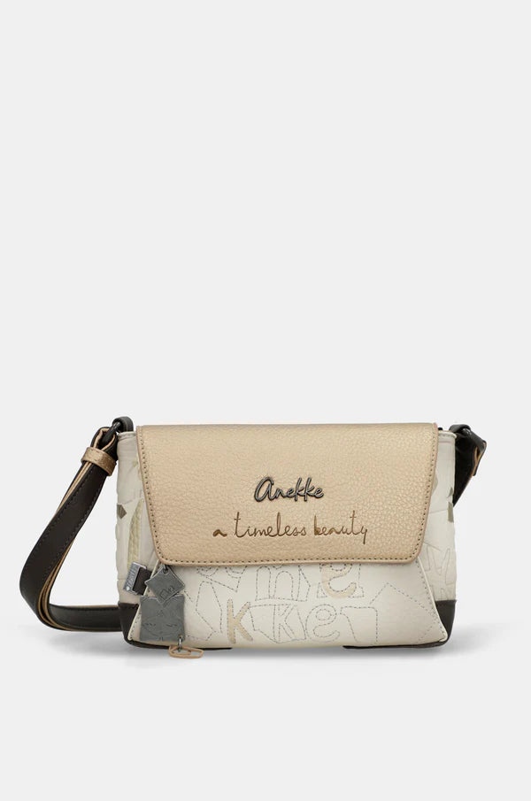 Borsa Tracolla Anekke Donna con Patta e Zip Compatta ed Elegante Beige TU | Giò Fashion