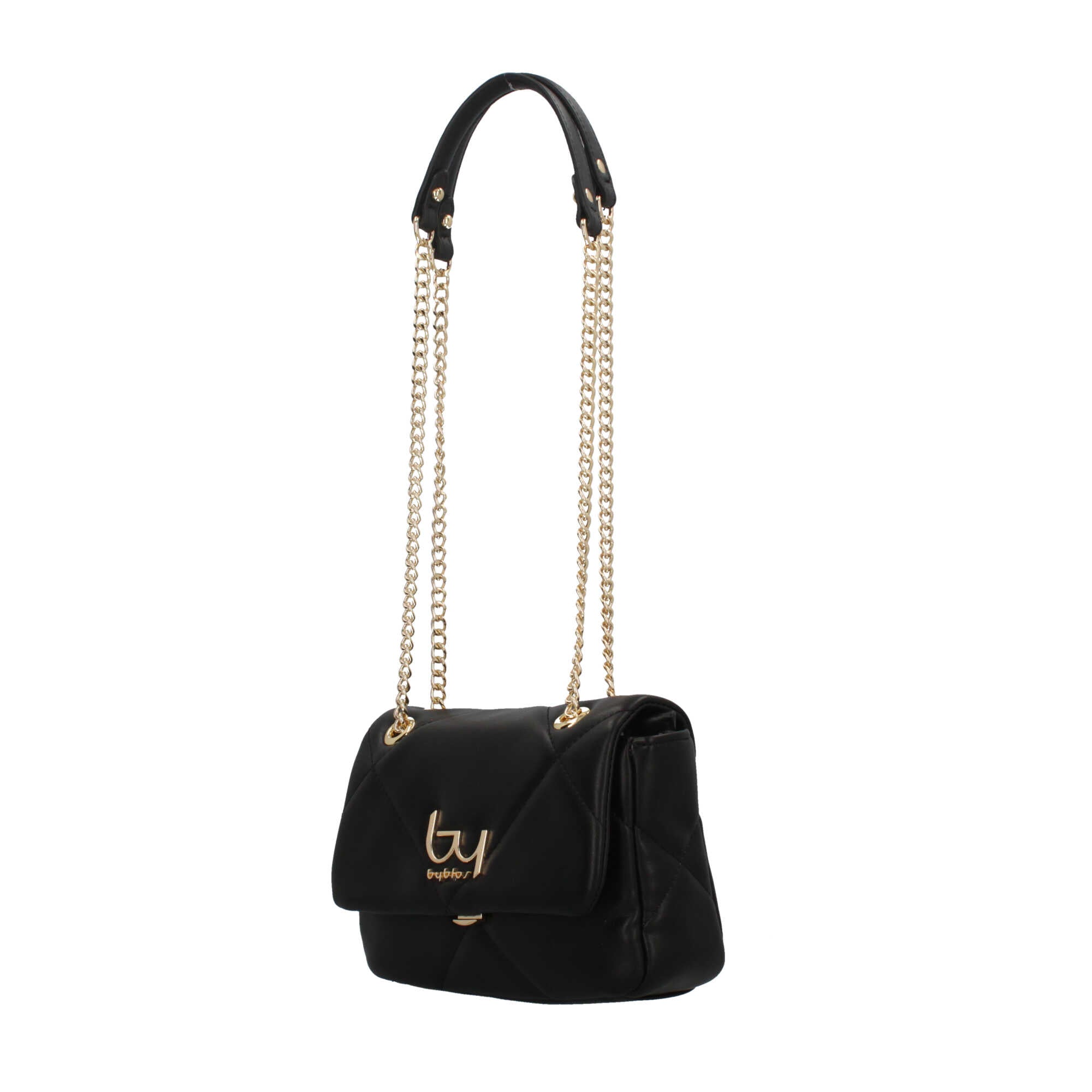 Borsa a spalla trapuntata con chiusura con patta Nero TU | Giò Fashion