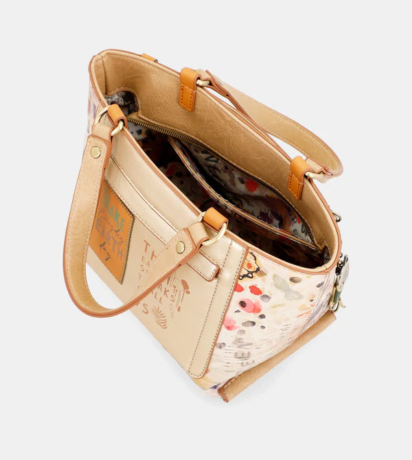 Borsa a mano Anekke con traforo e stampa floreale