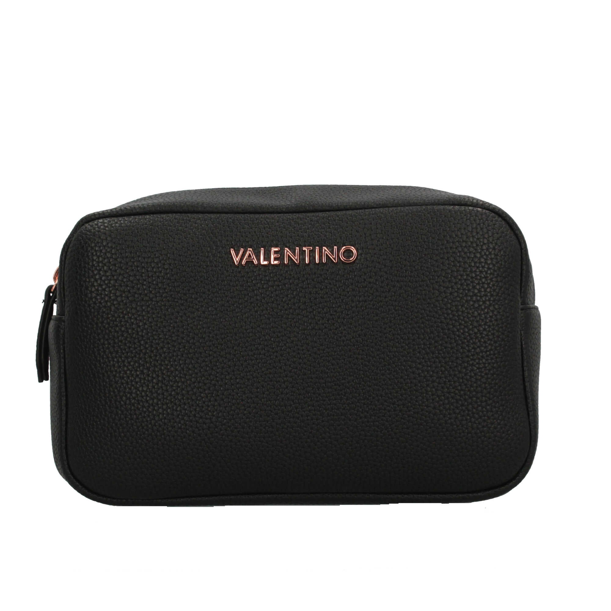 Beauty Case Mario Valentino Nero in Ecopelle con Logo Frontale