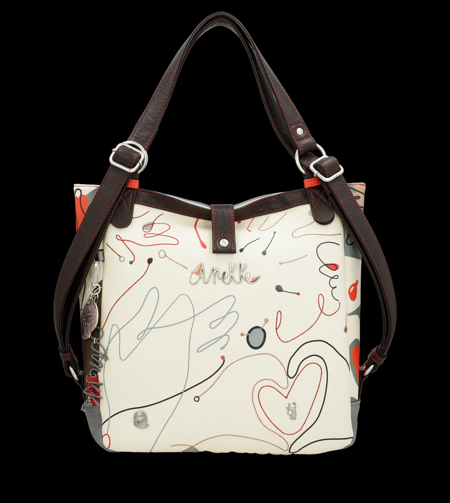 Borsa Anekke versatile con doppio utilizzo e design artistico