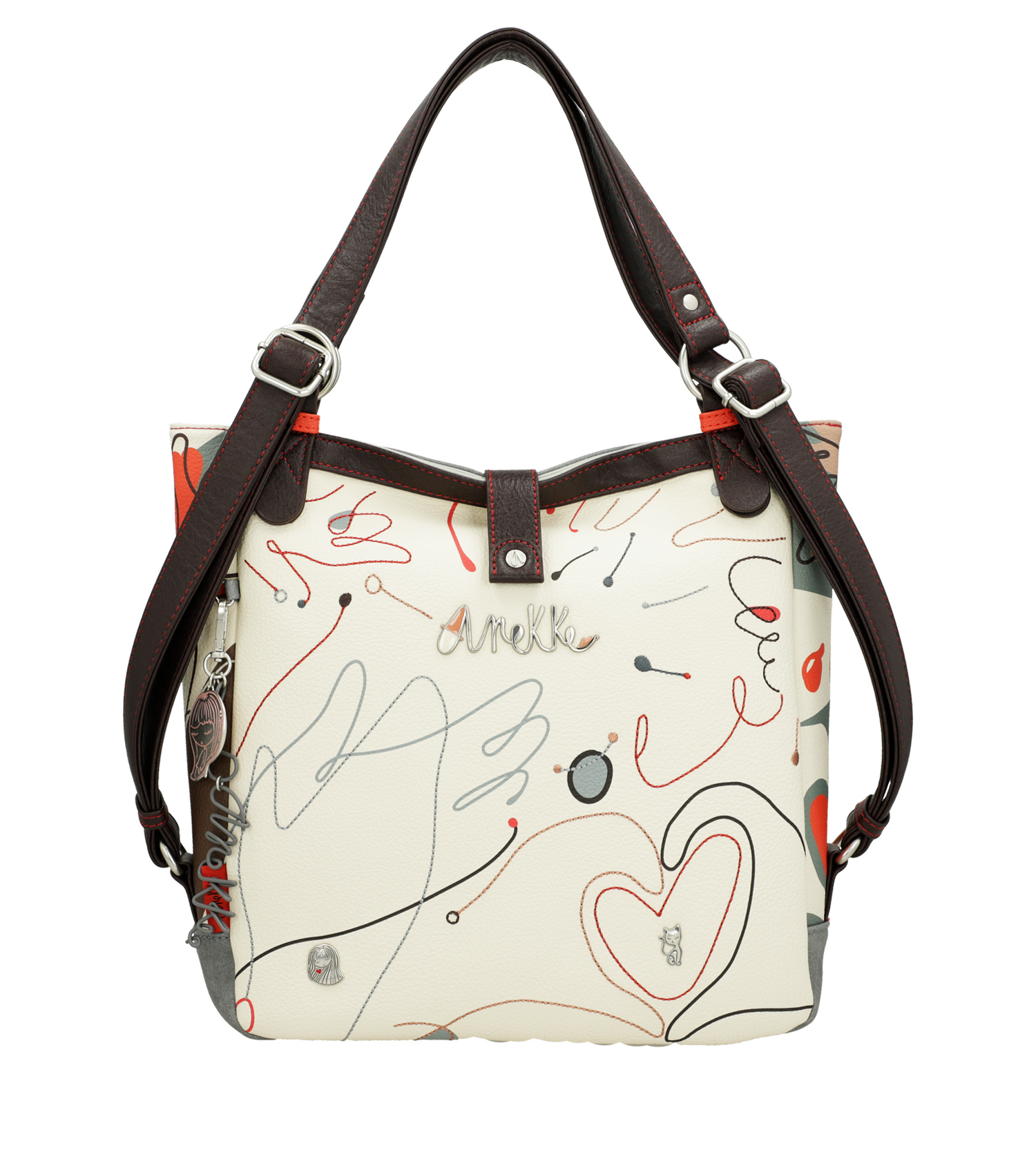 Borsa Anekke versatile con doppio utilizzo e design artistico Bianco TU | Giò Fashion