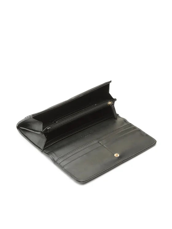 Valentino portafoglio donna elegante con chiusura a patta e logo frontale