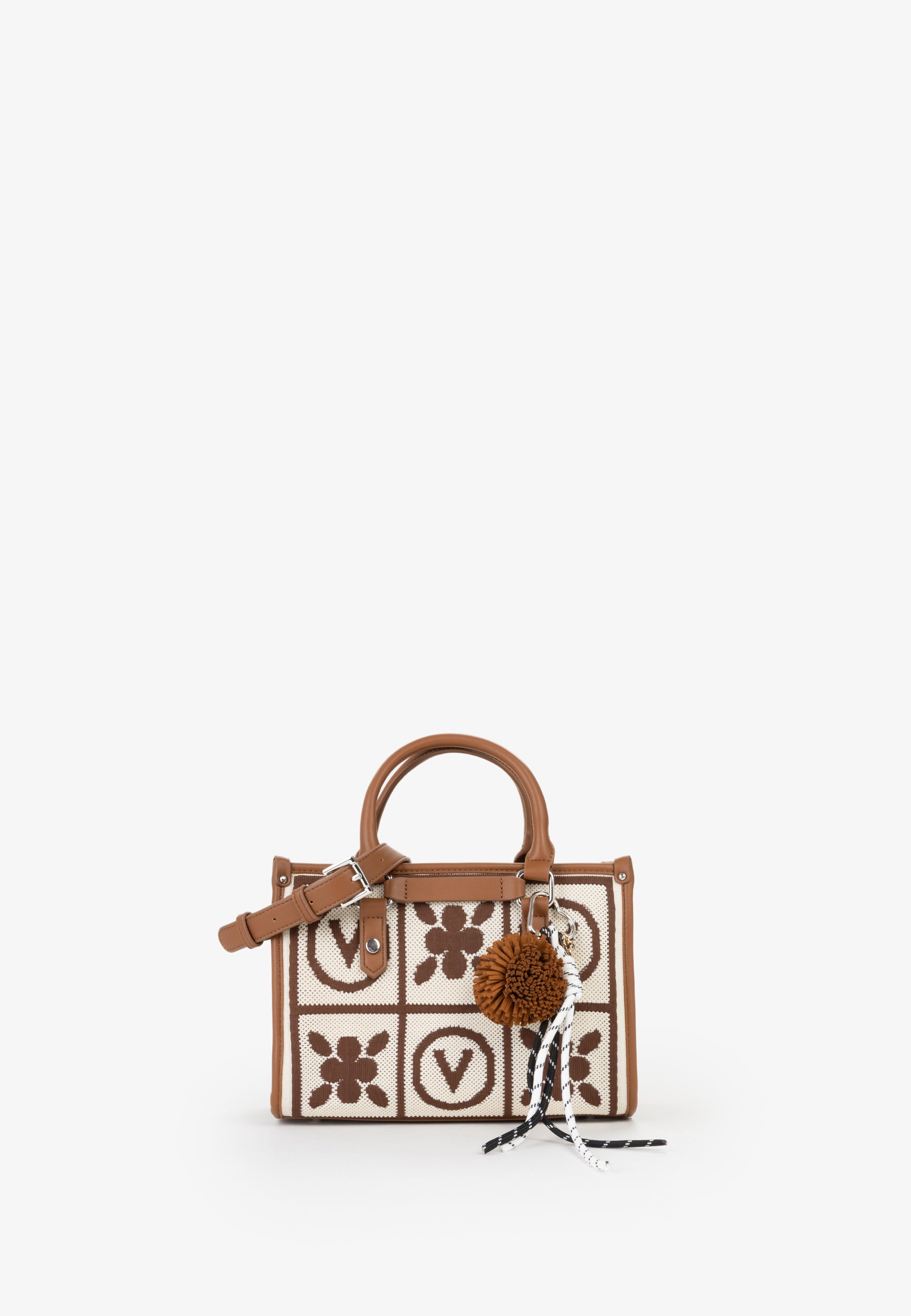 Borsa a mano donna Mario Valentino con fantasia grafica e dettagli effetto pelle CUOIO/MULTICOLOR TU | Giò Fashion