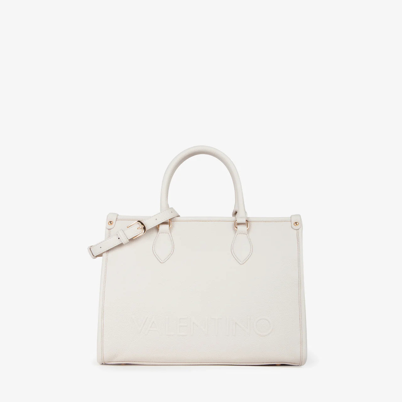 Borsa Valentino shopping con logo frontale in rilievo