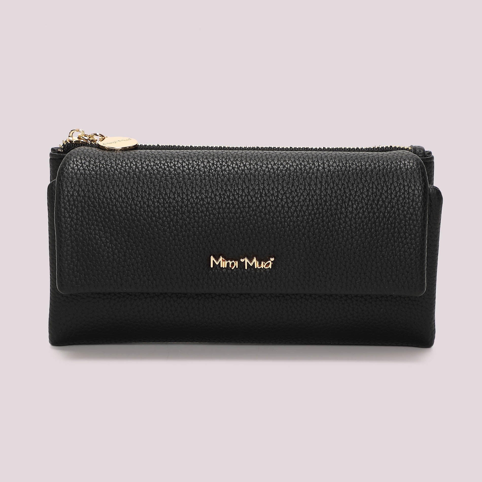 Mimi Mua portafoglio donna con patta e zip NERO TU | Giò Fashion
