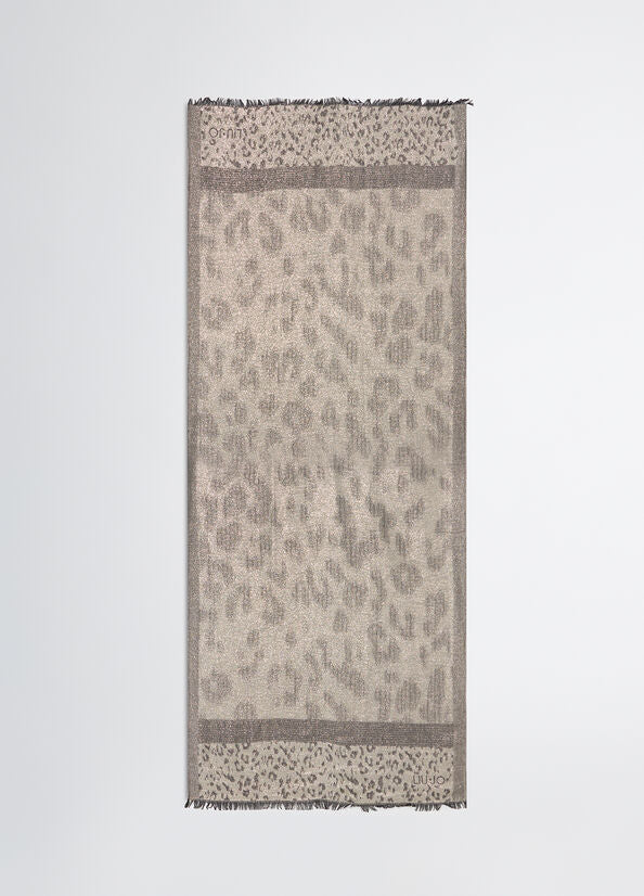 Sciarpa Liu Jo elegante con stampa animalier Marrone TU | Giò Fashion