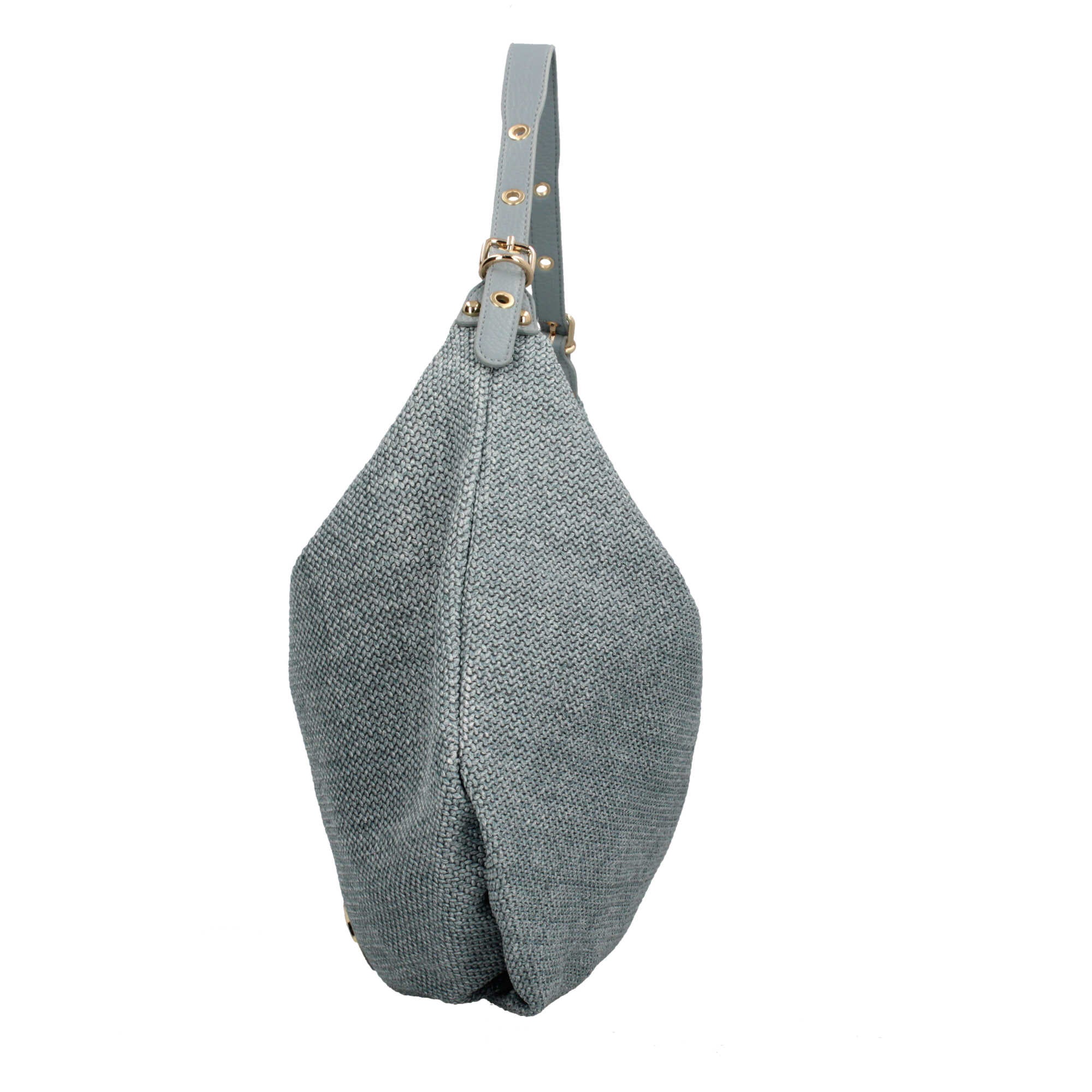 Borsa donna YNot in rafia con manico a spalla e zip
