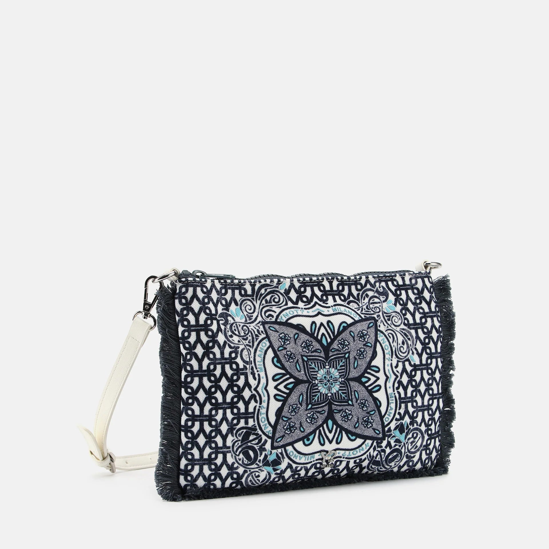 Clutch mare Ynot in tessuto con tracolla rimovibile