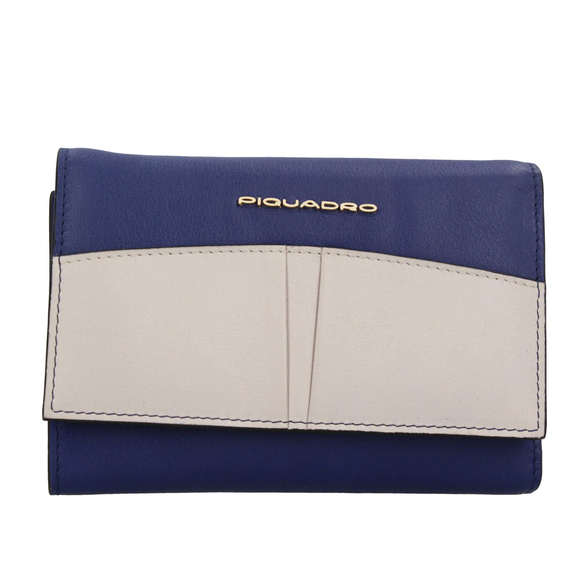 Portafoglio Piquadro piccolo in pelle con scomparti multipli e protezione RFID