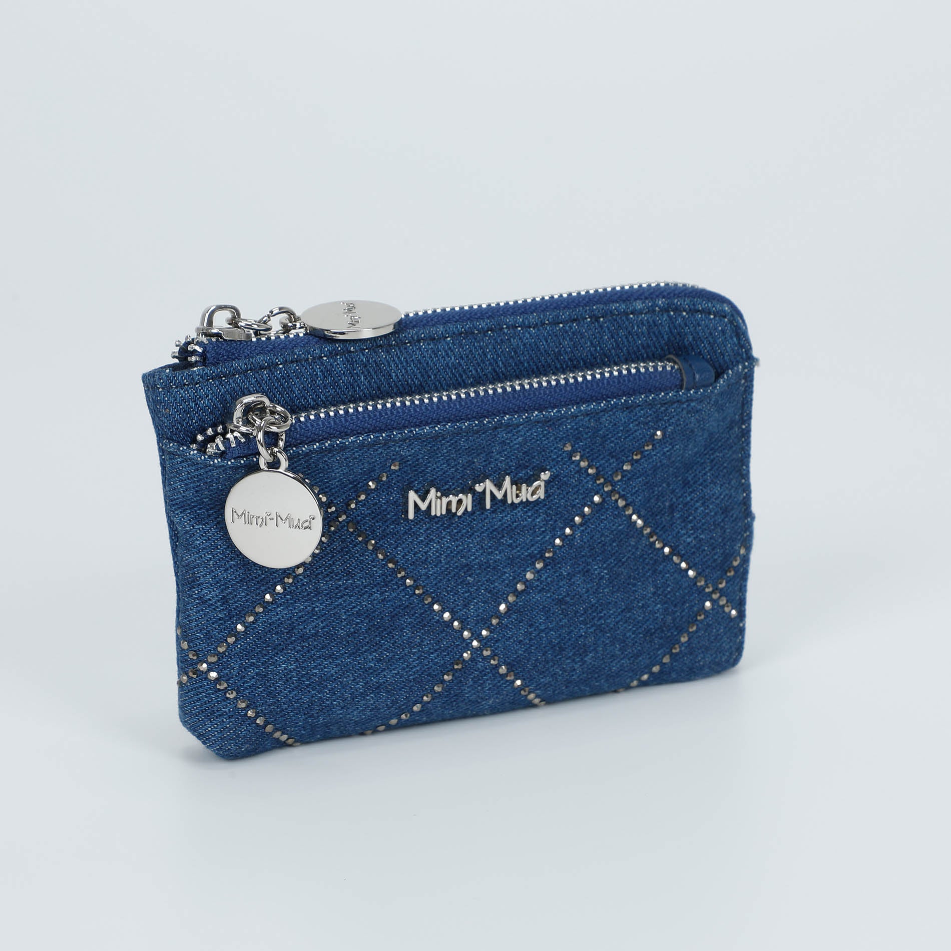 Portafoglio Mimi Mua piccolo in jeans con zip
