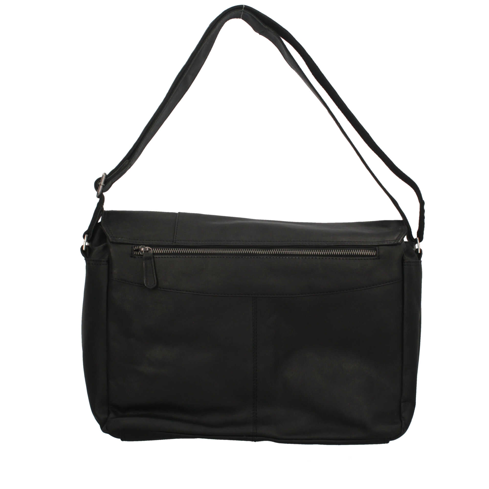 Borsa messenger Il Giglio in pelle con tasche frontali e zip