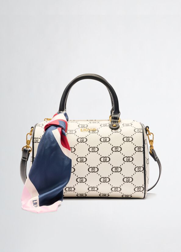 Borsa bowling Liu Jo con stampa monogram e dettagli eleganti Beige TU | Giò Fashion