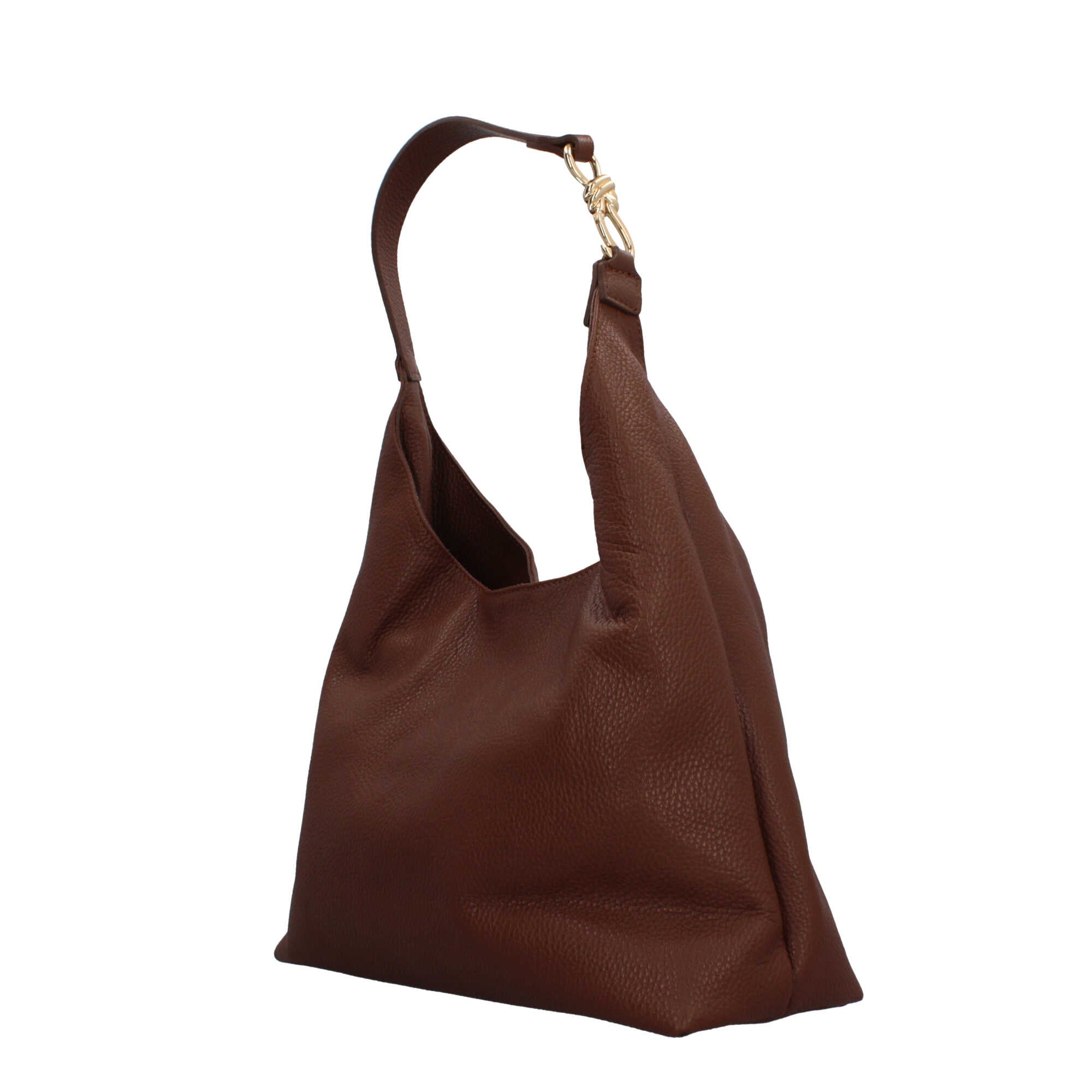 Borsa a spalla in vera pelle martellata Made in Italy