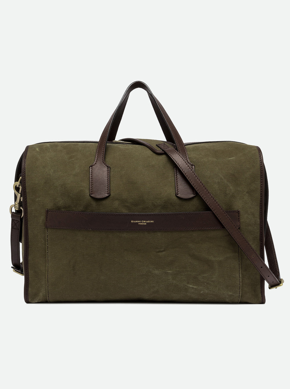 Gianni Chiarini borsone da viaggio con tracolla regolabile e doppio manico Militare TU | Giò Fashion