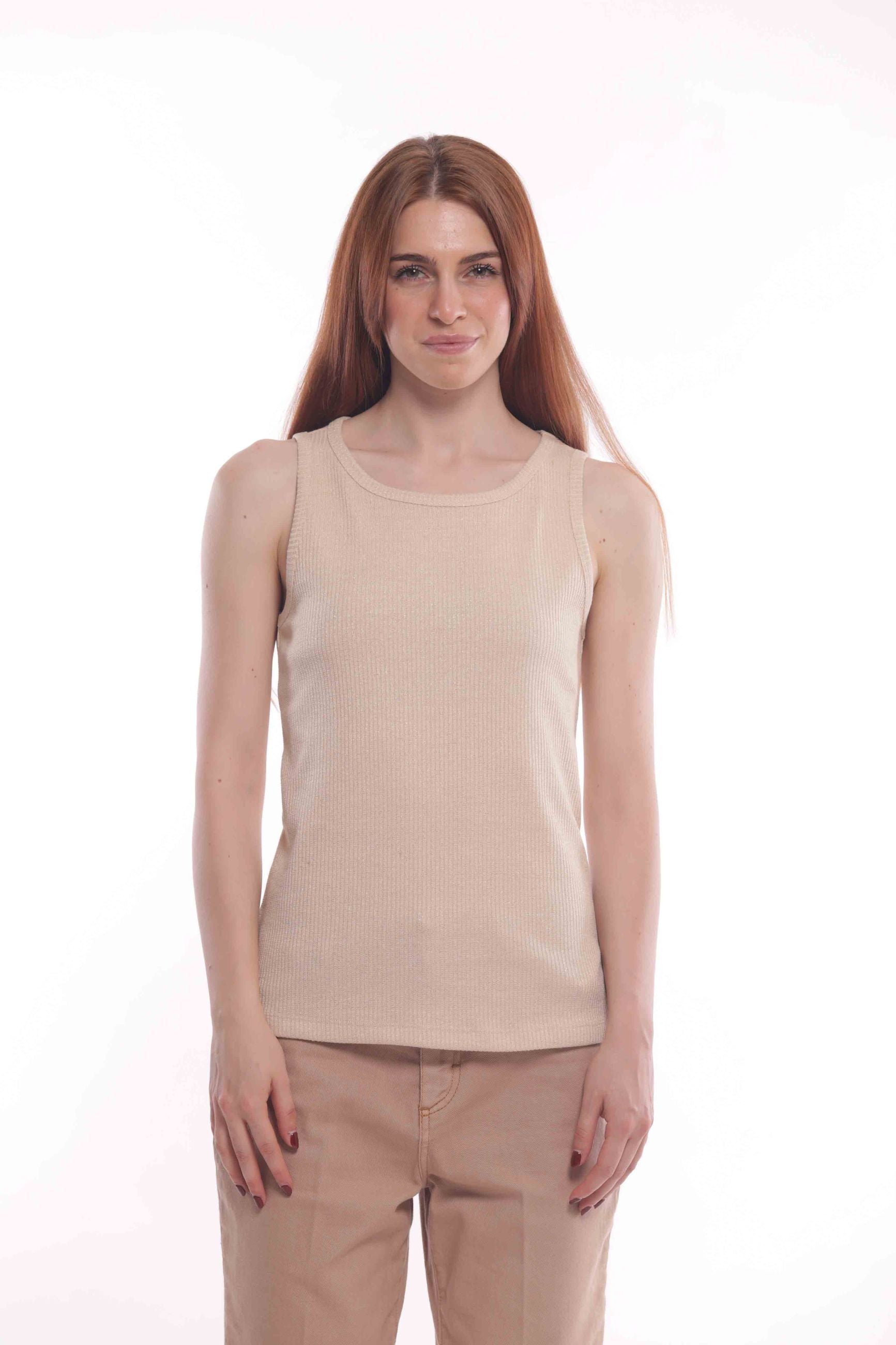 Mimi Mua top a costine con lurex